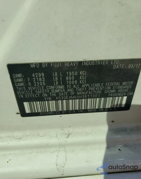 2017 Subaru Impreza Sport z USA, uszkodzony, nr VIN 4S3GKAM60H3611301